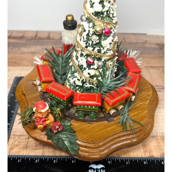 Vintage Schmid Musical Christmas Tree With Train & Nutcracker Figurine 1983 - Picture 5 of 6